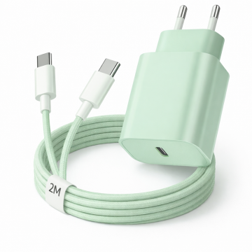 Ladegerät - 20W USB-C Schnellladegerät - Mintgrün