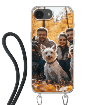 iPhone 16e -Case with Cord (crossbody) Selbst Gestalten